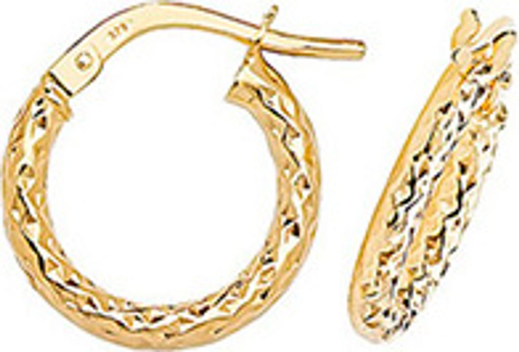 Moderne 9 Karat (375) Gold Damen - Paar Creolen - 8mm; TRS38429MM8