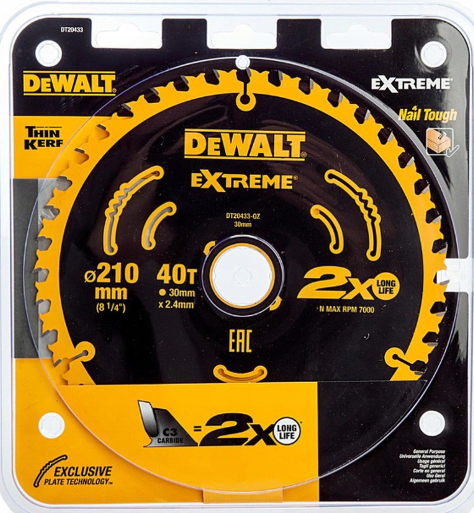 DEWALT Kreissägeblatt 210x30 mm 40 Zähne DT20433-QZ