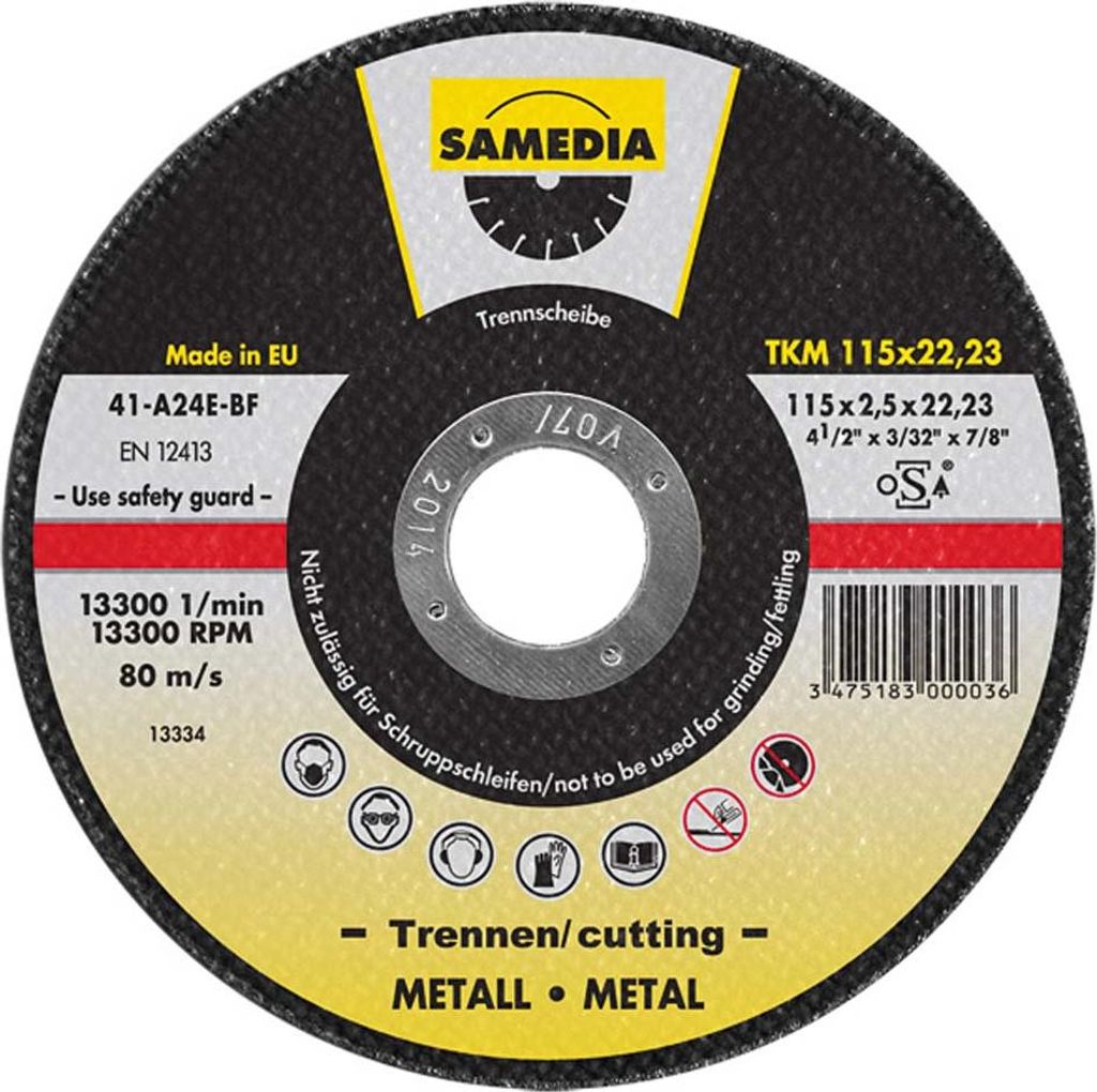 Samedia TKM 125x2,5x22,23 Korund-Trennscheibe METALL 1 Stück