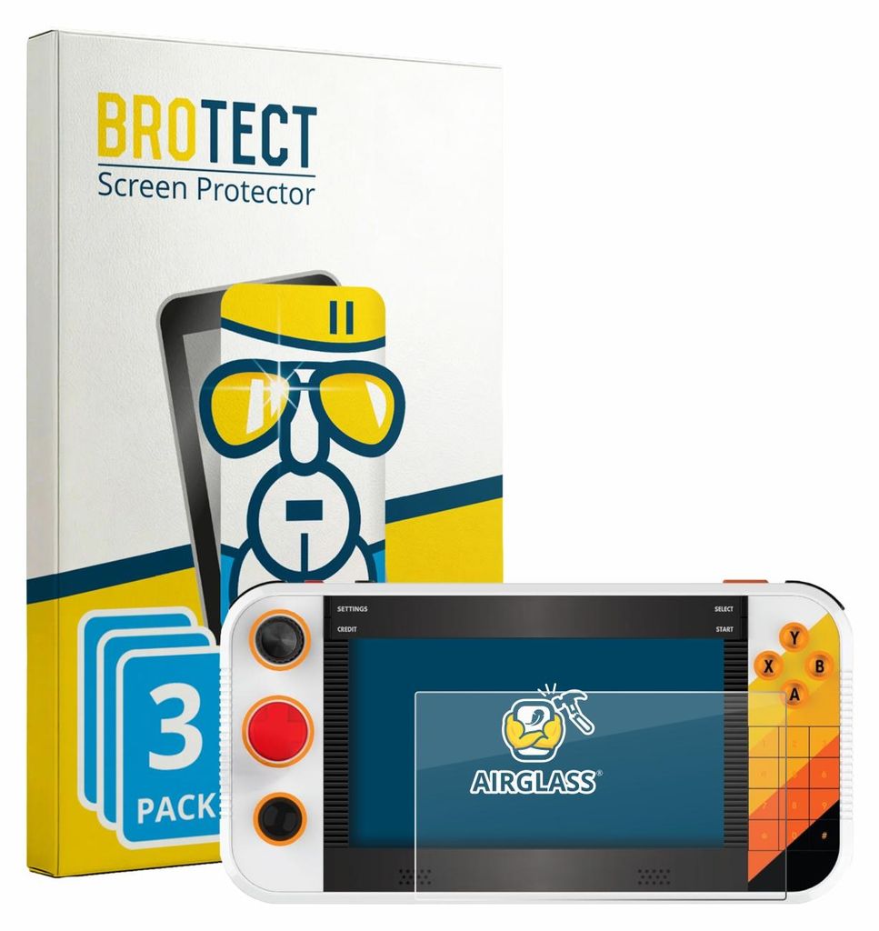 3x BROTECT Schutzglas für My Arcade Atari Gamestation Go Portable Schutzfolie Panzer Folie Glas Display Schutz klar
