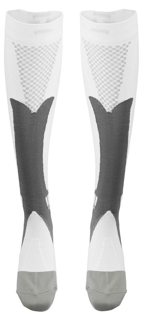 Sport-Kompressionssocken, atmungsaktiv, Muskelstoßdämpfung, weiß, 1 Paar, sportlich, für Herren und Damen, XXL 39–45