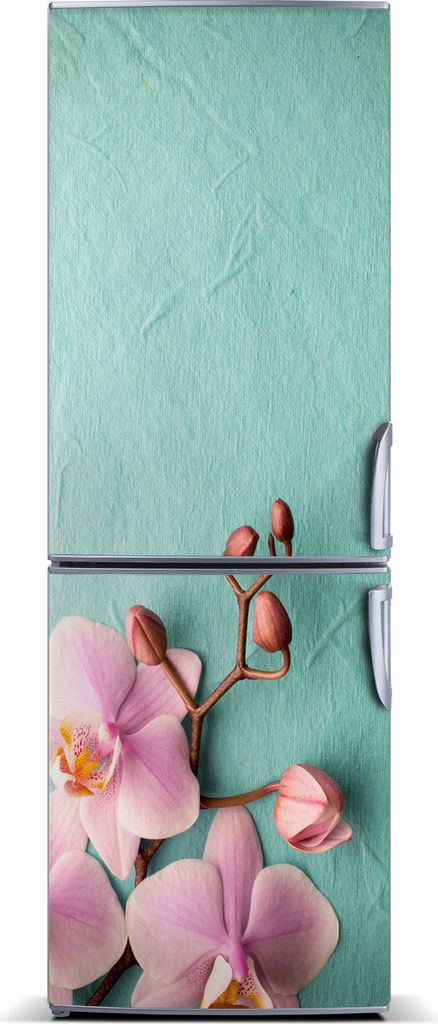 Tulup Kühlschrankdekoration - Magnetmatte - 70 cm x 190 cm - Magnet auf dem Kühlschrank - Rosa Orchidee