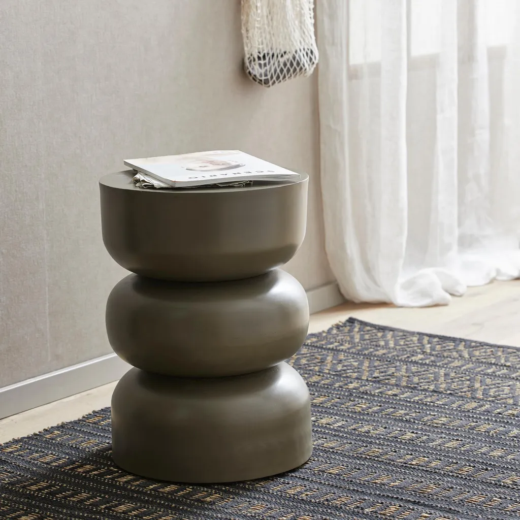Table d'appoint Alma vert forêt 36cm - Métal robuste et design épuré - 2