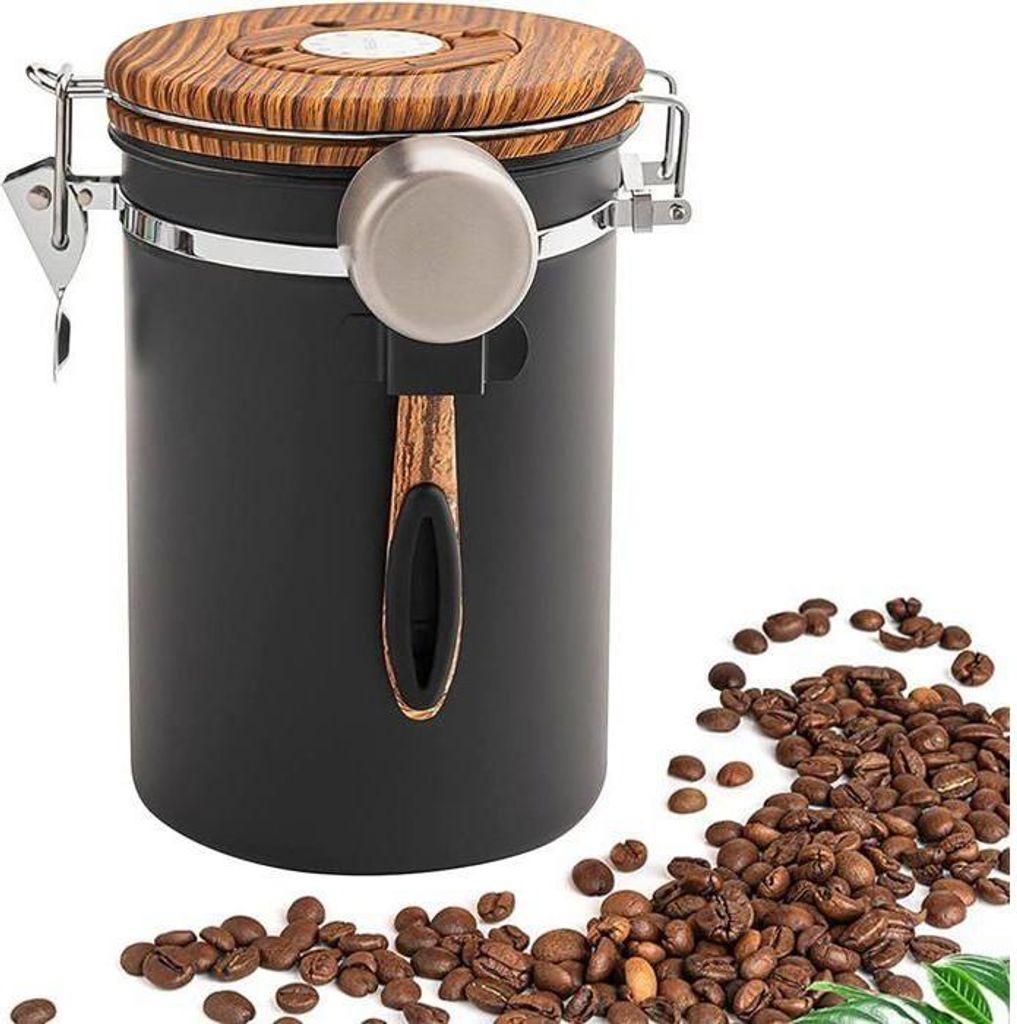 Kaffeedose, 1,8 l luftdichter Kaffeebehälter aus Edelstahl zur Aufbewahrung von Kaffeebohnen