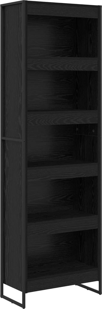 Bücherregal 2 pcs Schwarz Eichen-Optik 80 x 30 x 155 cm
