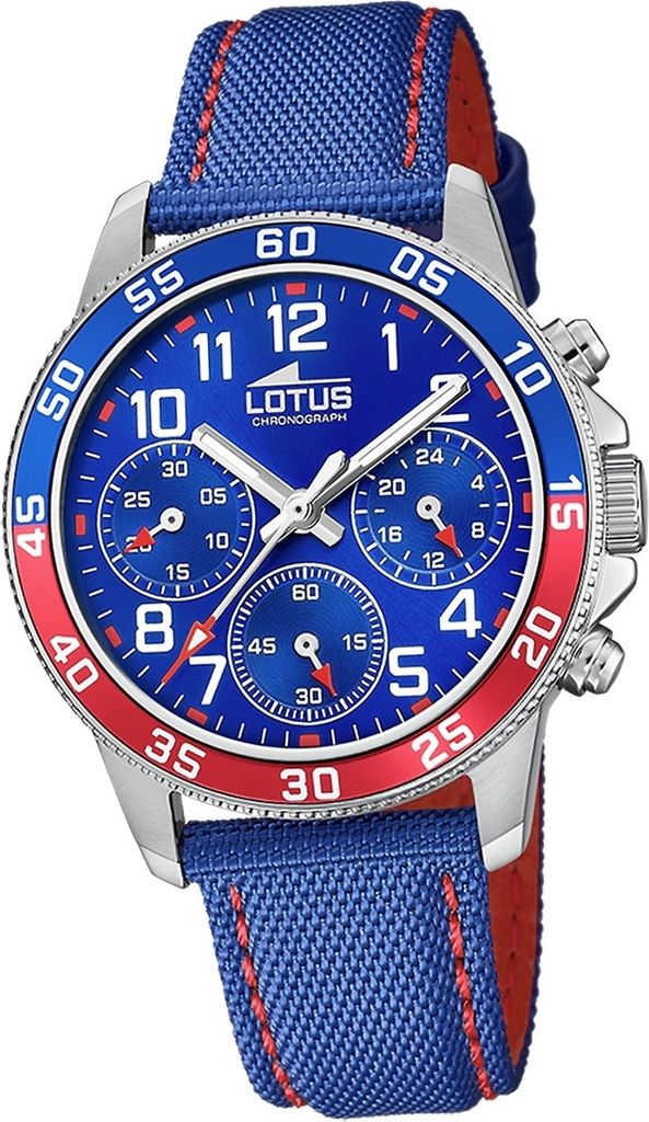 Lotus Leder Jugend Kinder Uhr Armbanduhr blau rot Luxus Elegant Junior D2UL18581/4