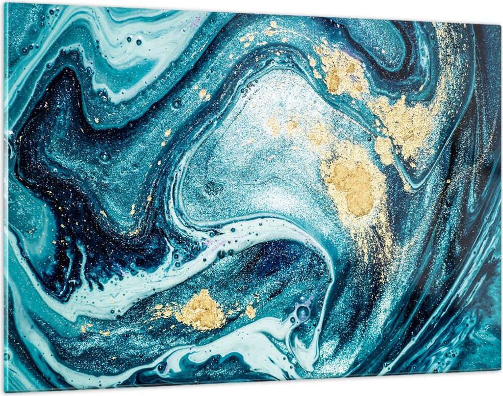 Bilder auf glas - Abstraktion modern - 120x80cm - Glasbilder - Wandbilder - Kunstdruck - zum Aufhängen bereit - Wanddekoration aus Glas - Glas Bil...