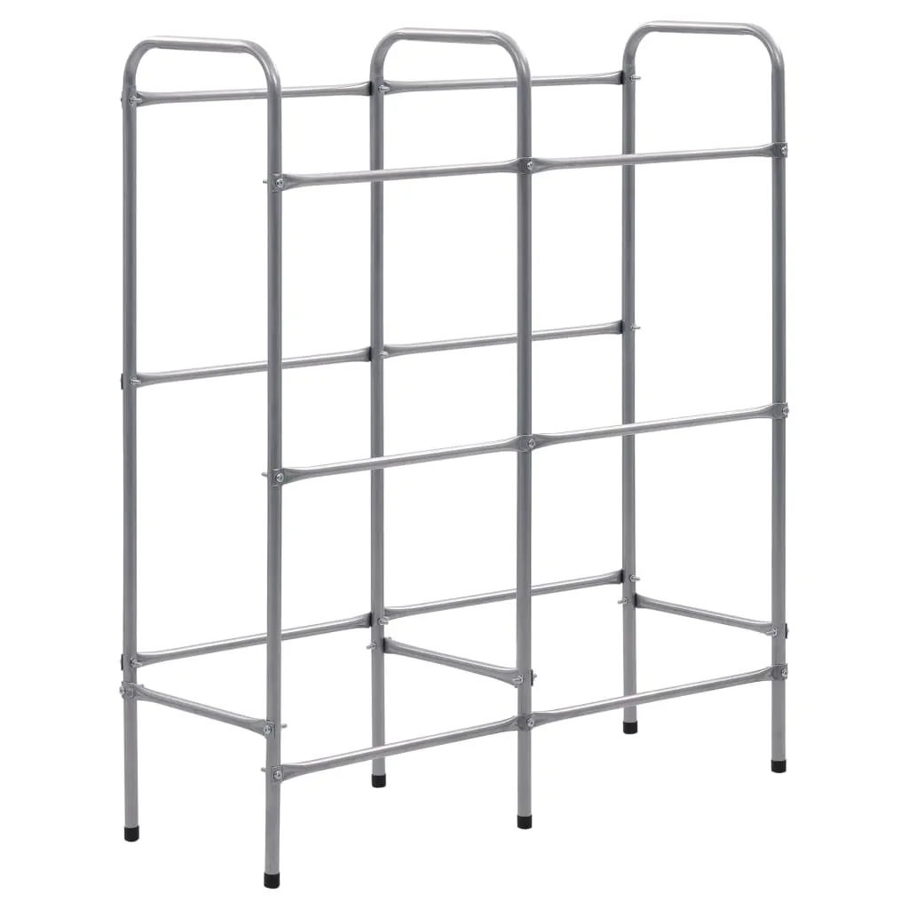 Étagère à caisses 6 emplacements en acier argenté durable 96x33x116 cm