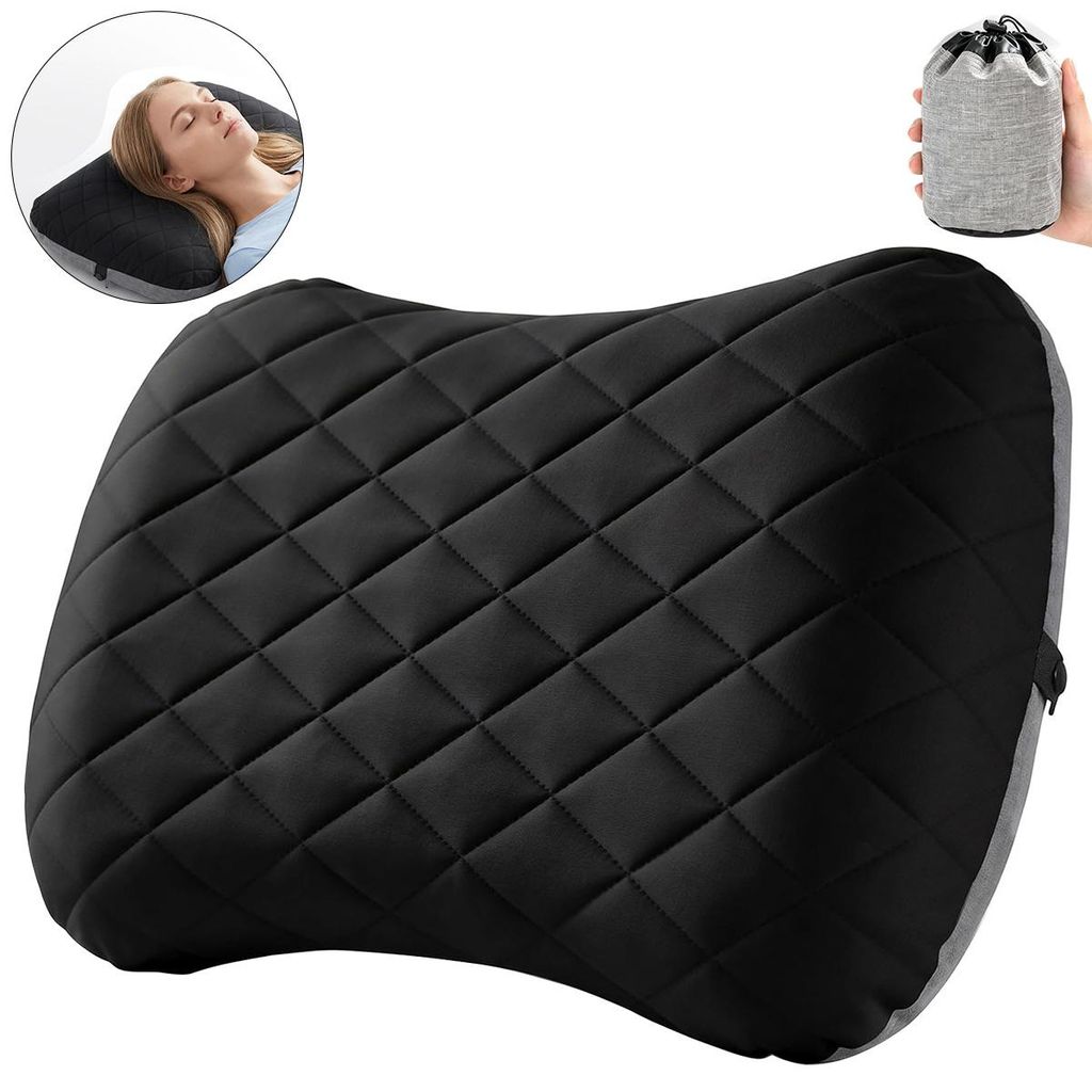 Campingkissen aufblasbar 44x26cm, ergonomisches Reisekissen Produktbild 