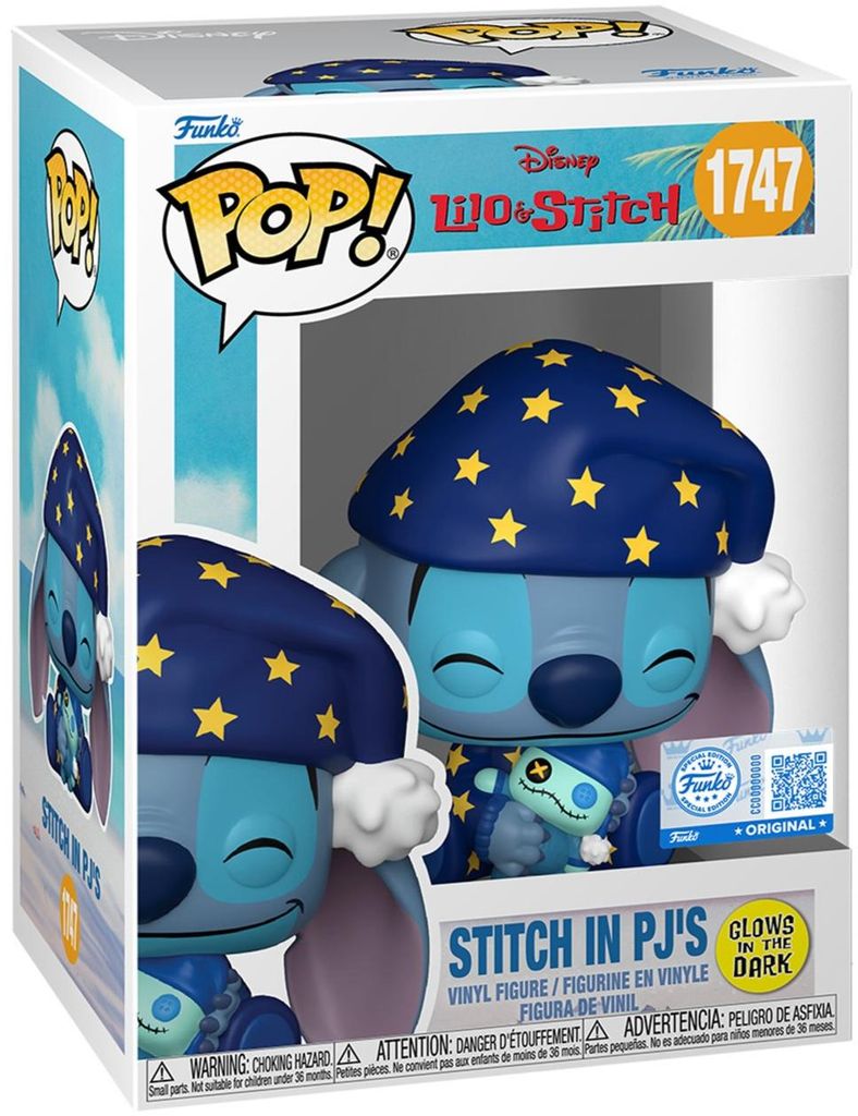 Funko POP! Disney - Stitch in pyjama's (gloeiend) Productafbeelding 
