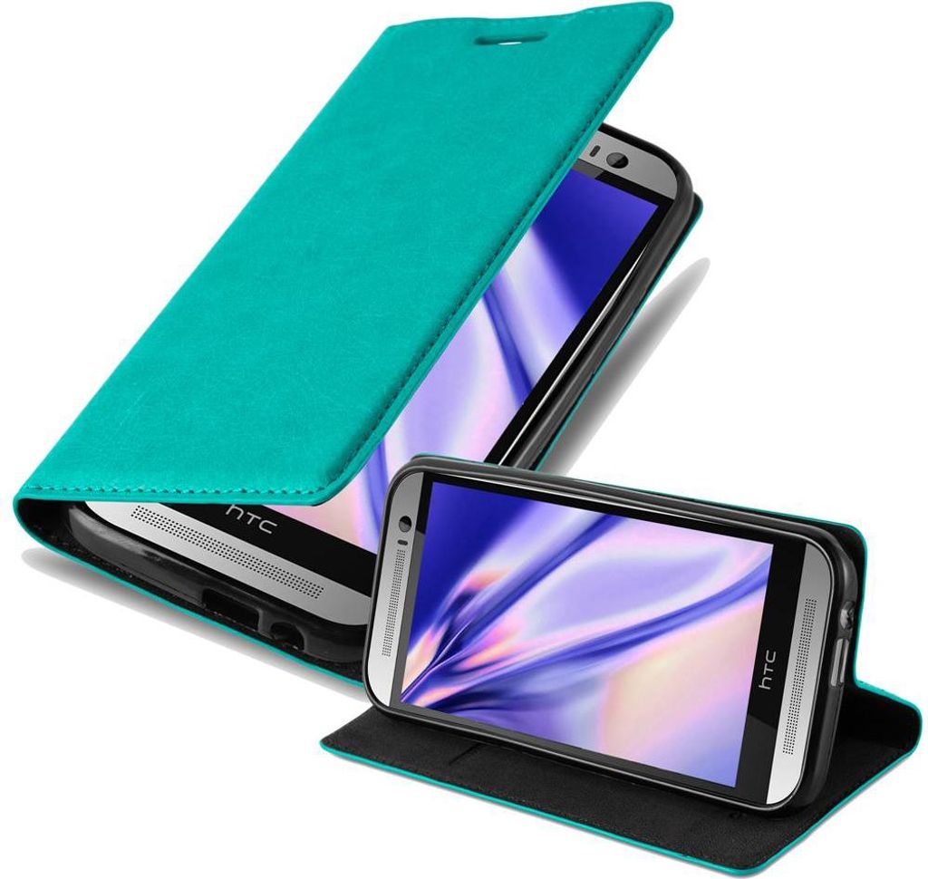 Cadorabo Hülle für HTC ONE M8 Schutz Hülle in Türkis Handyhülle Etui Case Cover Magnetverschluss