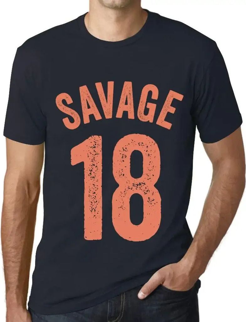 Herren Grafik T-Shirt Savage 18 Geschenk 18. Geburtstag Jahrestag 18 Jahre Jubiläum 18 Jährige Mann Jahrgang 2006 Kurzarm Lustige Druck