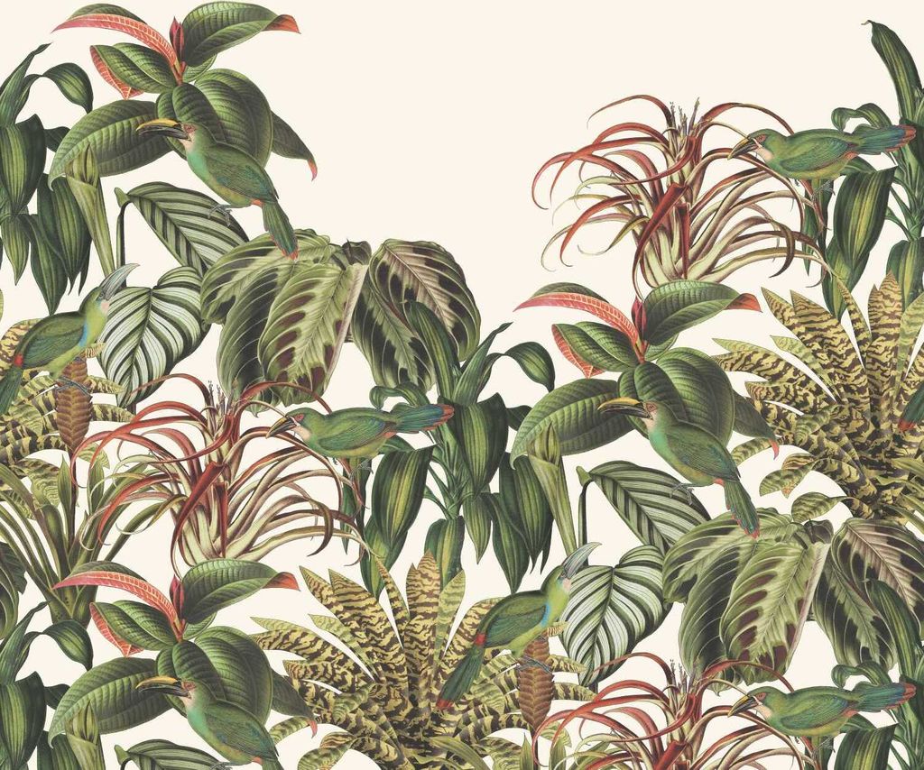 Fototapete 561395 Tapete Blumen Floral 300 x 300 cm Rasch Barbara Home Collection III Grün Weiß