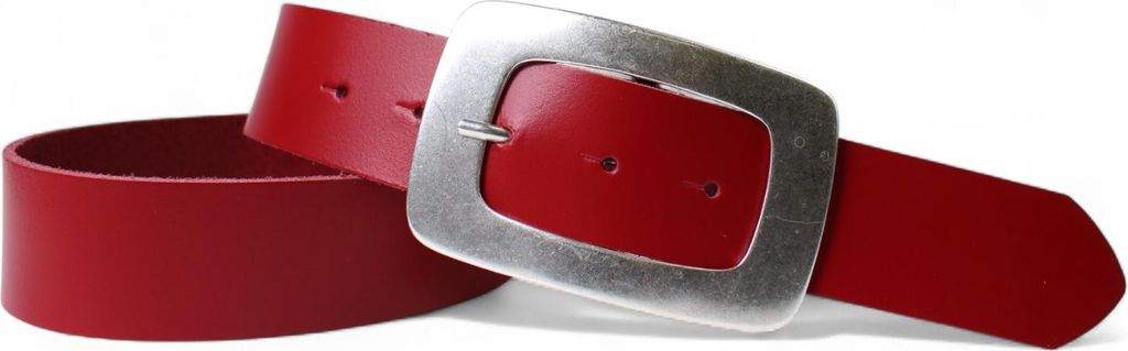 FRONHOFER Damen Ledergürtel 4 cm mit großer Gürtelschnalle in altsilber, echt Leder