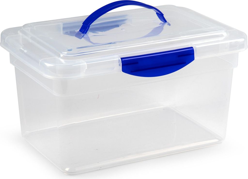 Aufbewahrungsbox mit Deckel - transparent blau - 9 Liter - Produktbild 