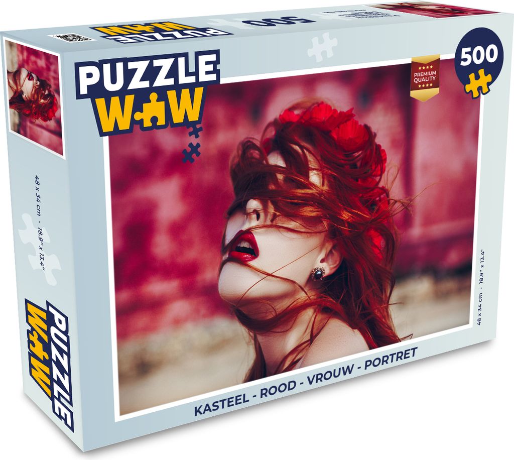 MuchoWow Puzzle 500 Teile Schloss - Rot - Frau - Porträt - 500 Teile - Kinder - Selberbauen - Puzzlespiele