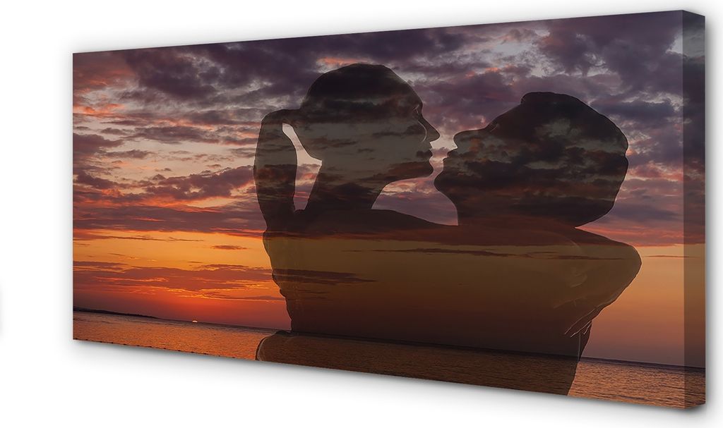 Leinwandbild 140x70 Wandkunst Himmel Wolken Meer Menschen