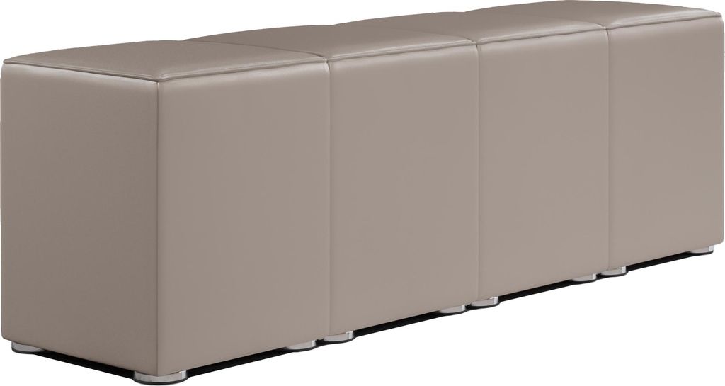 CUBO FULL | Bistro Hockerbank | Taupe | Leder | Gastro Sitzwürfel