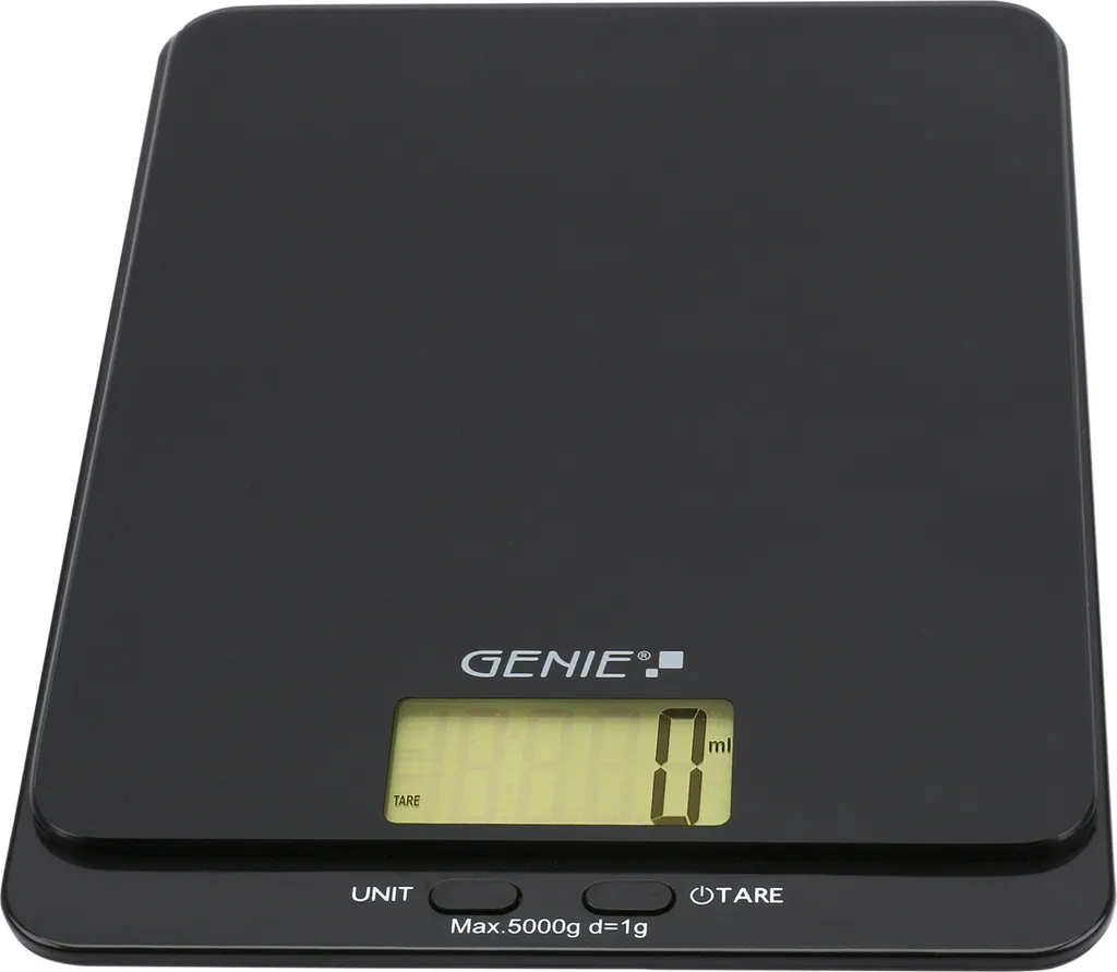 Genie DLS 5 Bilancia Elettronica Piatta - Vetro Temperato Nero 5kg/1g