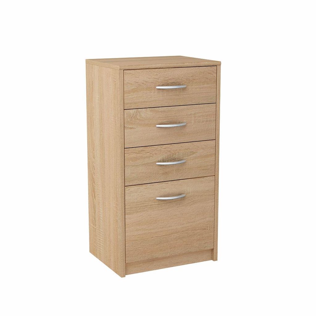 Meblando Kommode mit 4 Schubladen, H85cm B45cm T35cm, Wohnzimmer Flur Sideboard Anrichte Schrank, Sonoma-Eiche