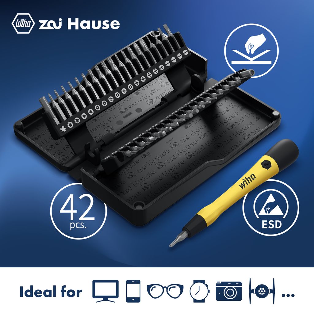 Wiha zai Hause Micro Bit Set mit ESD Feinmechanik Produktbild 6