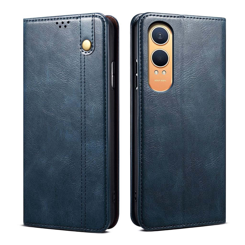 Hülle für OnePlus Nord CE4 Lite Leder Brieftasche Schutzhülle mit Standfunktion Blau