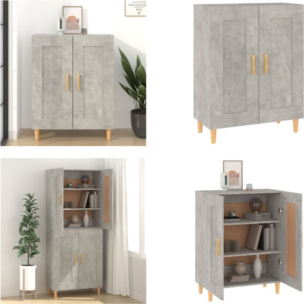 vidaXL Sideboard Betongrau 69,5x34x90 cm Holzwerkstoff - Sideboard - Sideboards - Schrank - Lagerschrank