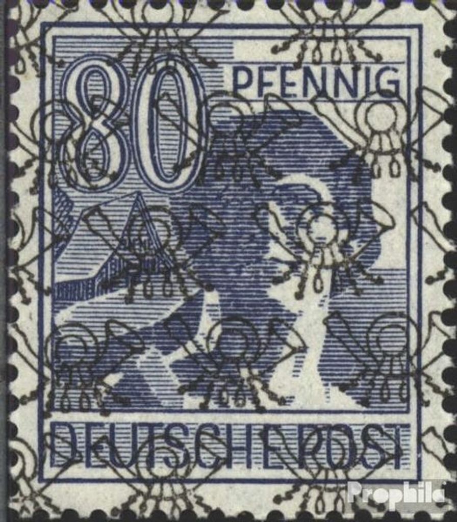 Briefmarken Bizone (Alliierte Besetzung) 1948 Mi 50II postfrisch Posthörnchen (Netzaufdruck)
