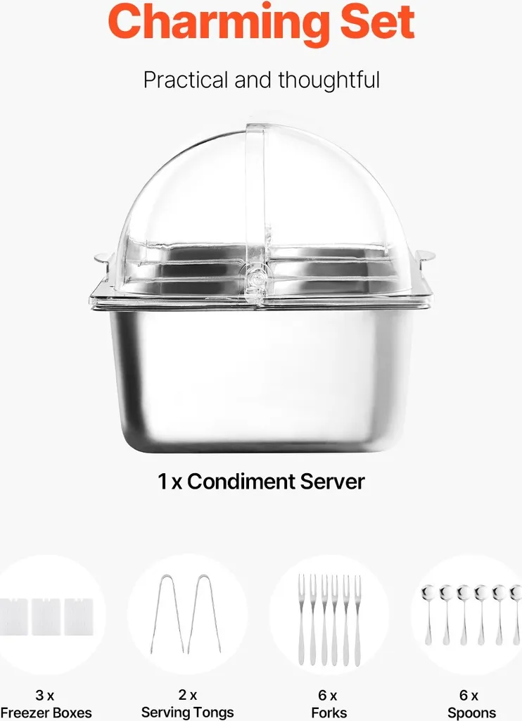 Contenitore da banco per servire alimenti con coperchio trasparente