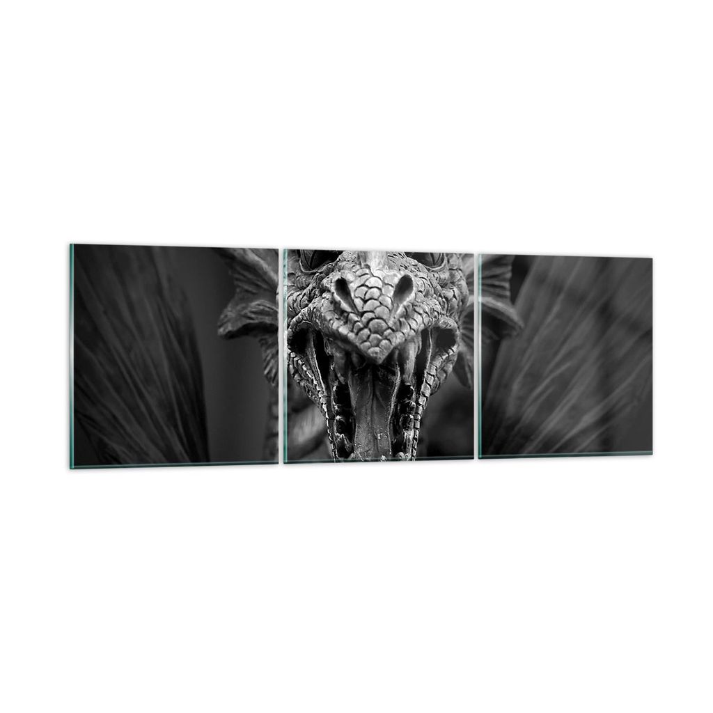 Bilder auf glas - Drache Kreatur Waage - 150x50cm - Glasbilder - Wandbilder - Kunstdruck - zum Aufhängen bereit - Wanddekoration aus Glas - Glas B...