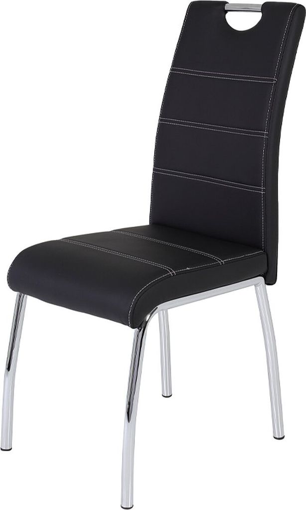 Polsterstuhl Esszimmerstuhl SUSI schwarz Lederlook Produktbild 