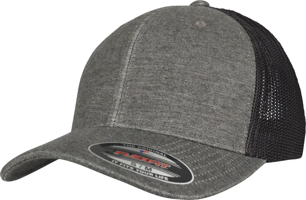 Yupoong Retro Trucker Cap Mottled RW7562 Khaki Nero Flexfit