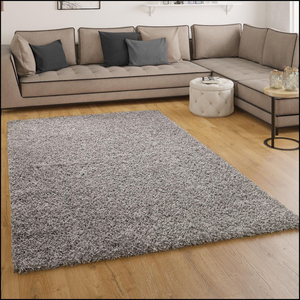 Shaggy Hochflor Langflor Teppich Sky Einfarbig in Grau Produktbild 