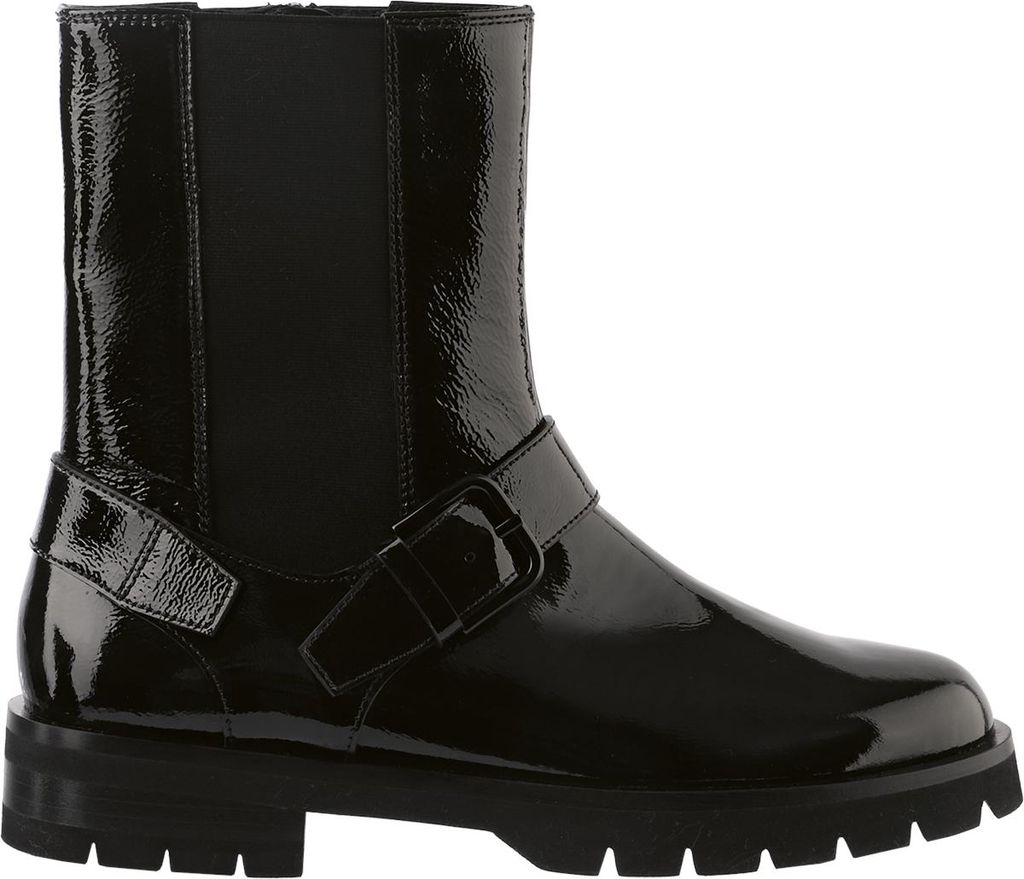 Högl Stiefelette schwarz Lack Biker-Boots 18cm Schafthöhe Produktbild 
