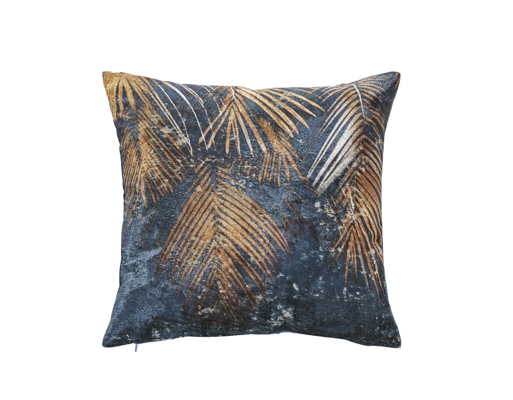 done. Kissenhülle »Palm Leaves« aus feinem Samt Stoff im Used-Look