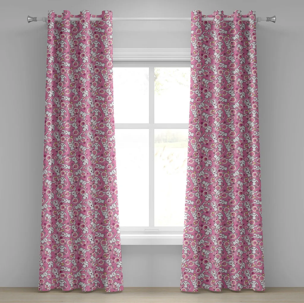 Tenda Cameretta Coniglietti Kawaii ABAKUHAUS | 280x175 cm Rosa