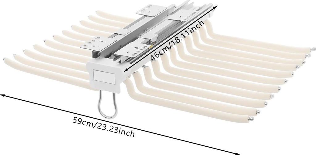 Ausziehbarer Hosenhalter - Kleiderschrank Organizer - Doppelreihig mit 22 Stangen - Tragkraft 15 kg - 59x46 cm - Aluminiumlegierung und Stahl - Beige