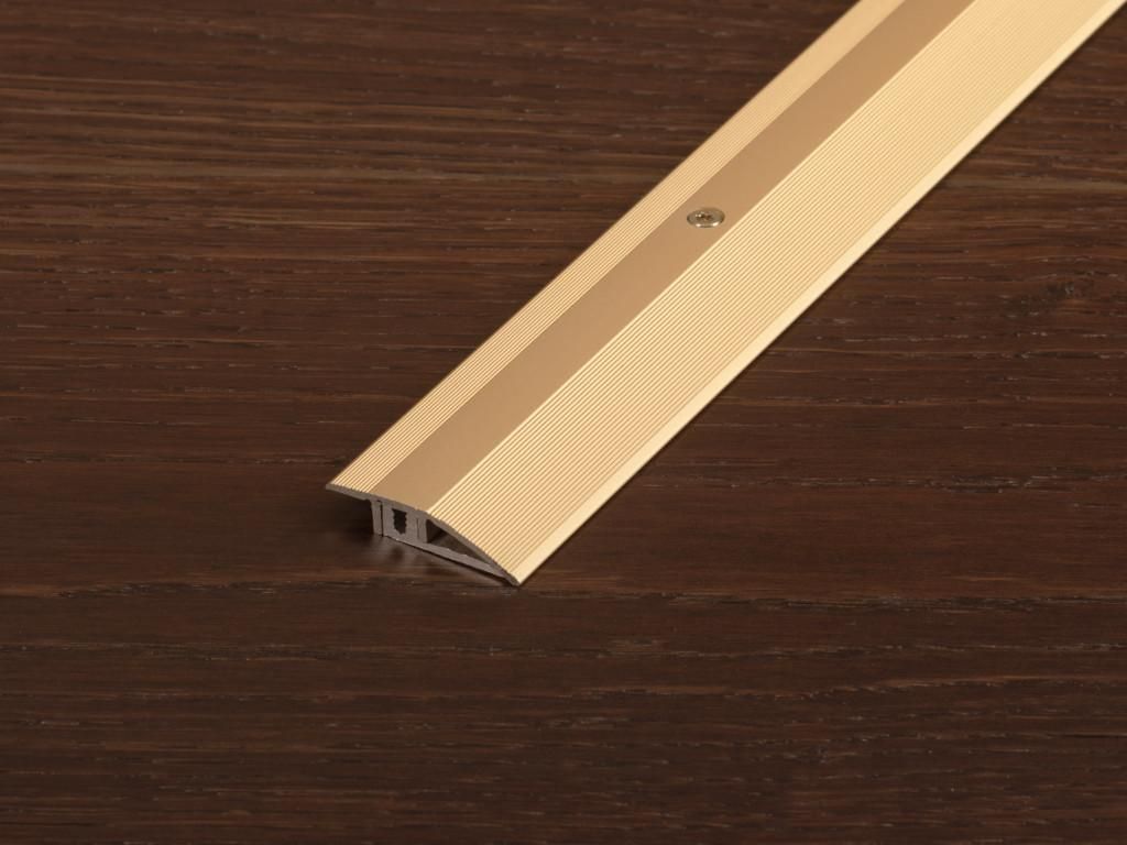 PROLINE Champagne 2 Meter PROCOVER Designfloor S Anpassungsprofil, Aluminium eloxiert, schraubbares System, extra schmales Deckprofil, höhenverste...