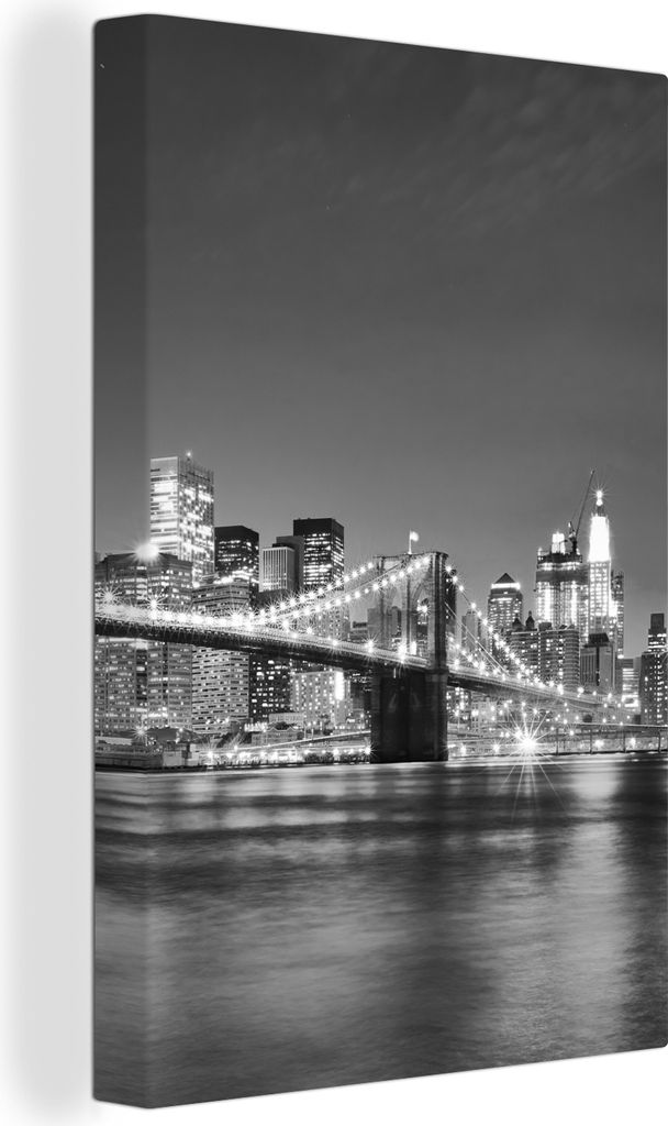 Wanddeko 40x60 cm - New York - Brücke - Brooklyn - Schwarz-Weiß, Deko, Deko Wohnzimmer, Bilder, Wanddeko