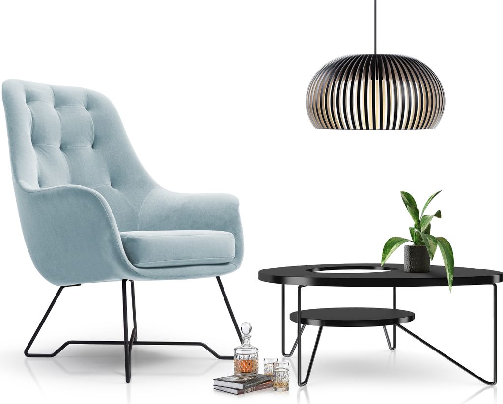 DomoHome Sessel EZO Komfortabler Moderner Designer-Sessel Ergonomische Polsterung, Stabile beine, PUR-Schaum Sitzkomfort, Hochwertiger Stoffbezug G...