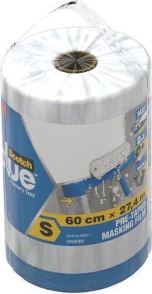 3M ScotchBlue Abdeckfolie mit Malerband Größe S