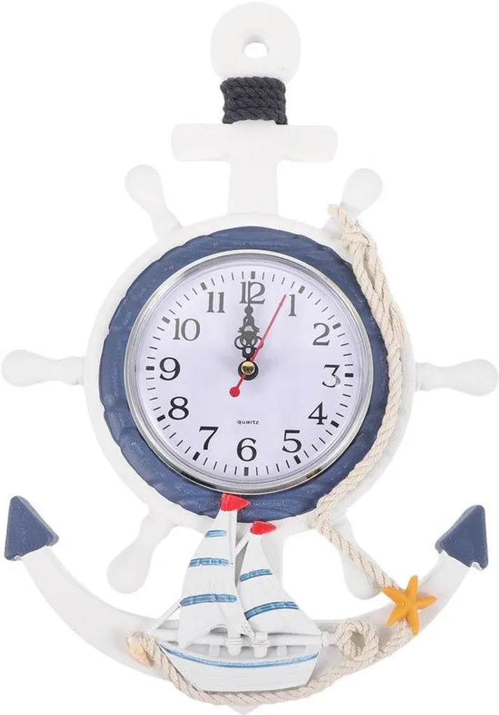 Horloge vintage Buitenklock décor nautique étoile de mer et cordage