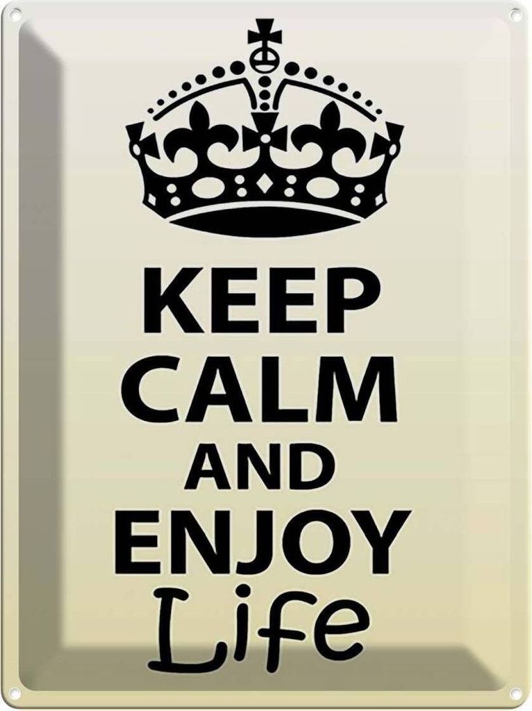 vianmo Blechschild 40x30 cm Keep Calm and enjoy life Yoga Produktbild 