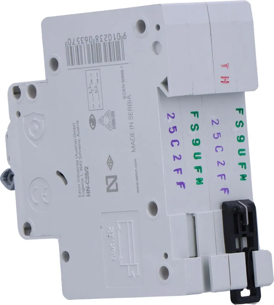 Disjoncteur de Protection pour Circuit de Chauffage et Prises 25A 6kA - 4