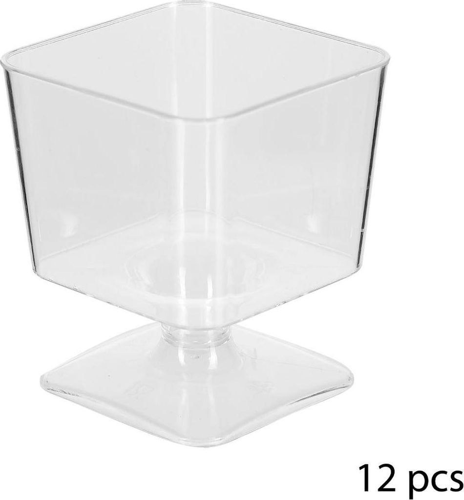 12 quadratische gläser auf plastikfüßen - 5 five simply smart