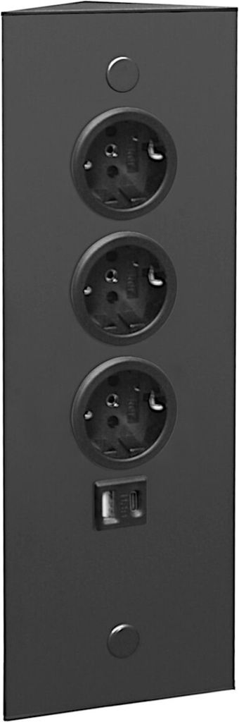 THEBO Energie-Ecksäule ST 3007/320/3 in SCHWARZ mit USB A Produktbild 
