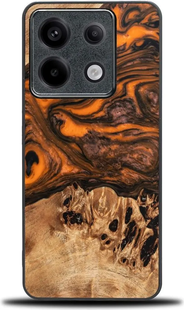 Custodia Artigianale Bewood Xiaomi Redmi Note 13 5G Arancione Unique