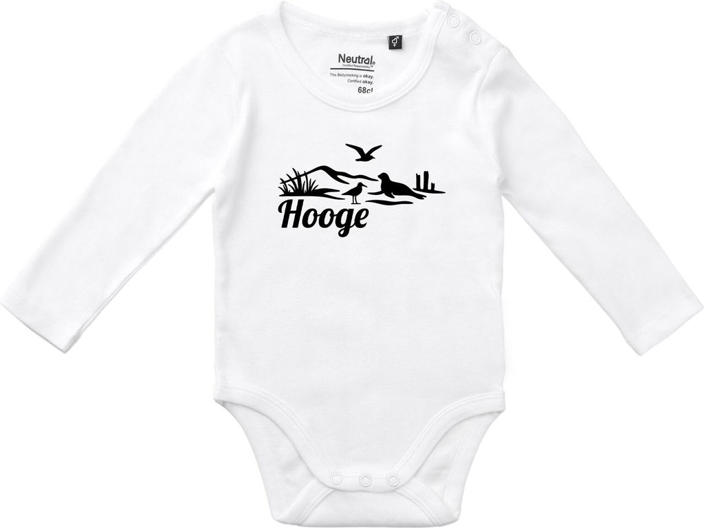 Huuraa Baby Body Hooge Strandmotiv 68 White Baumwolle Fairtrade Langarmbody Geschenkidee