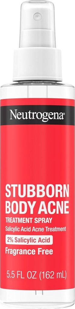 Körperspray, Neutrogena, gegen Akne, beugt Ausbrüchen vor, beruhigt und spendet Feuchtigkeit, mit Salicylsäure 2%, parfümfrei, 162ml