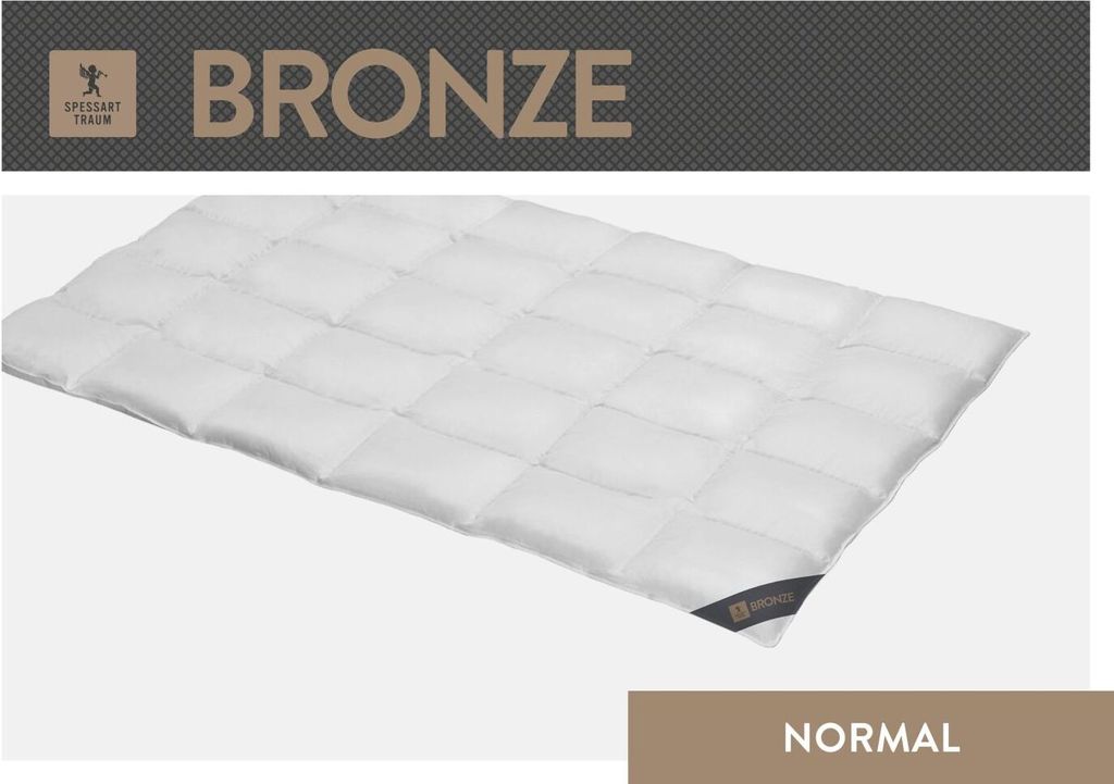 Spessarttraum Daunendecke Bronze Füllung: 90% Daunen/ 10% Federn Bezug: 100% Baumwolle Größe 155x 220 cm Wärmeklasse normal